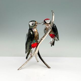 Signed Swarovski Crystal Figurine, Woodpeckers 957562