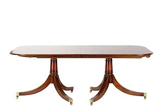 Georgian Mahogany Double Pedestal Dining Table