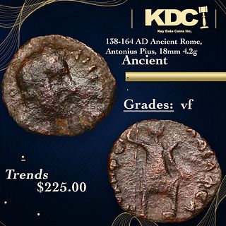 138-164 AD Ancient Rome, Antonius Pius, 18mm 4.2g Ancient Grades vf