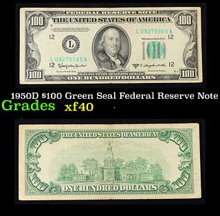 1950D $100 Green Seal Federal Reserve Note Grades xf