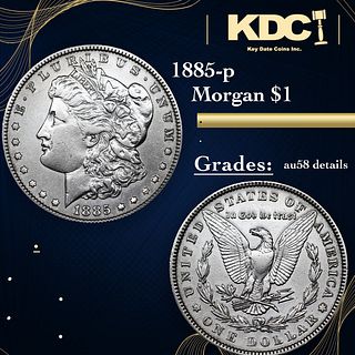 1885-p Morgan Dollar $1 Grades AU Details