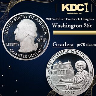 Proof 2017-s Silver Frederick Douglass Washington Quarter 25c Grades GEM++ Proof Deep Cameo