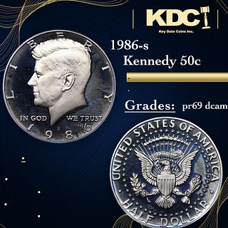 Proof 1986-s Kennedy Half Dollar 50c Grades GEM++ Proof Deep Cameo