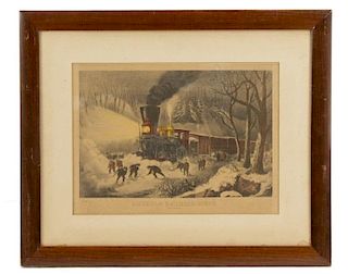 Currier & Ives, "American Railroad Scene", Litho