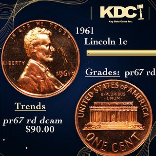 Proof ***Auction Highlight*** 1961 Lincoln Cent 1c Graded pr67 rd dcam (fc)