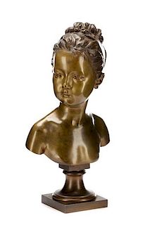 After Houdon, "Bust of Louise Brongniart," Bronze
