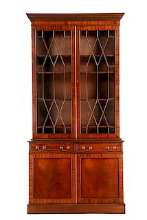 Regency Style Tall Mahogany Bookcase