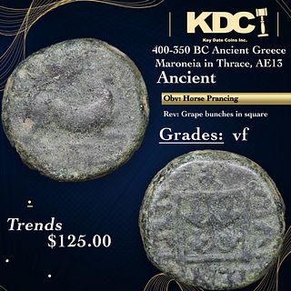 400-350 BC Ancient Greece Maroneia in Thrace, AE13 Ancient Grades vf