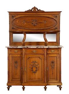 Neoclassical Style Carved Oak Buffet