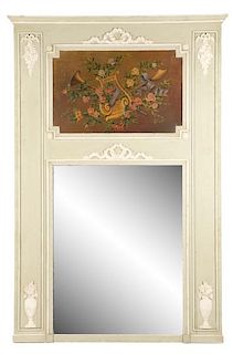 Neoclassical Style Polychromed Trumeau Mirror