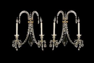 Fantastic Pair of George III Cut Glass Sconces