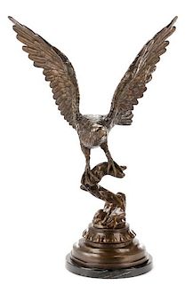 American School, "Perched Eagle", Bronze Sculpt.