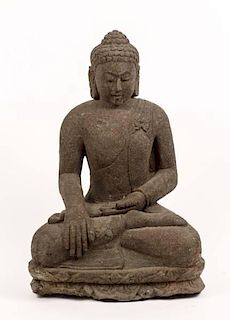 Southeastern Asian Carved Seated Buddha Sculpture