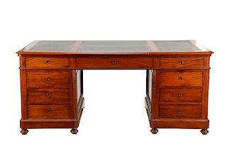 George III Style Mahogany Executive Desk