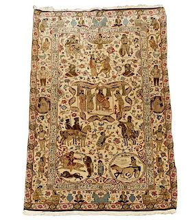 Exquisite Persian Kashan Mohtasham Carpet