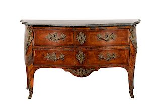 French Louis XV Style Satinwood Bombe Chest