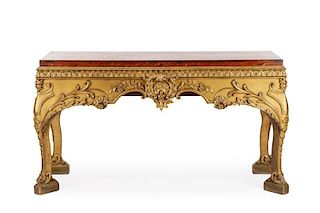 Continental Louis XV Style Giltwood Console Table