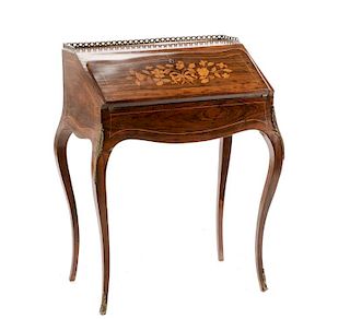 Napoleon III Style Rosewood Bonheur du Jour Desk