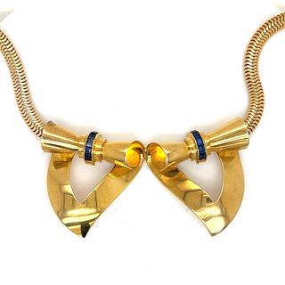 CARTIER 14K Yellow Gold Clips Necklace