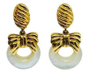 Van Cleef & Arpels Bow Interchangeable Earrings 18k Gold