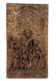 18th C. Continental Relief Panel, "The Nativity"