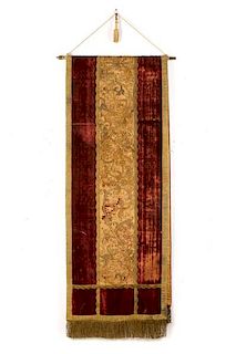Continental Red Velvet & Gold Silk Tapestry, 18 C.