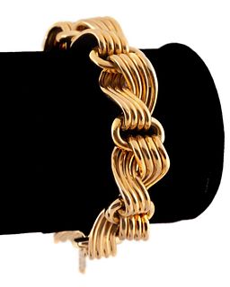 FRENCH 21K YELLOW GOLD ‘S' LINK BRACELET