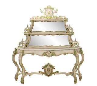 Venetian Style Polychromed Three Tiered Etagere