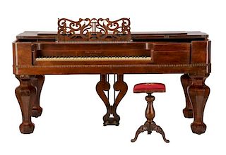 Rare Dubois & Warriner Rosewood Grand Piano