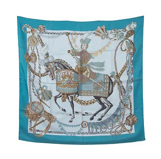 HERMES 'LE TIMBALIER' SILK SCARF IN BOX