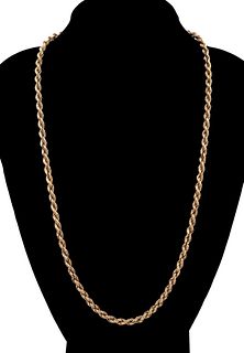 14K YELLOW GOLD ROPE CHAIN NECKLACE