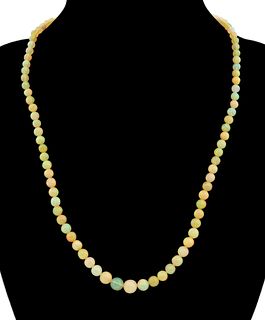 STRAND GRADUATED AFRICAN OPALS & 14K YG NECKLACE