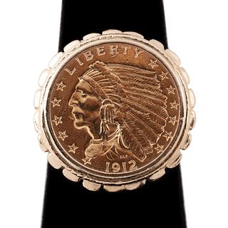 INDIAN HEAD GOLD COIN AND 14K RING