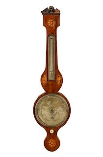 English Regency Mahogany Cased Wheel Barometer