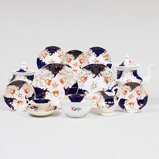 English Cobalt Ground Porcelain Tea Service