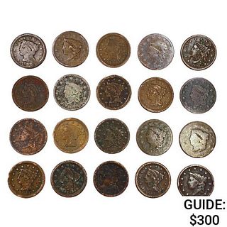 1820-1852 US Large Cents (20 Coins)   