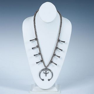 Native American Sterling Silver Squash Blossom Necklace