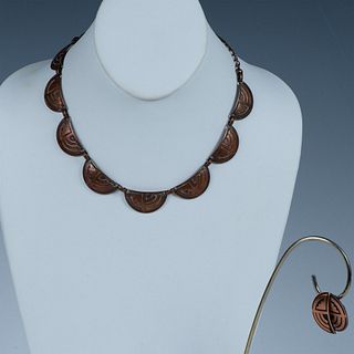 3pc Copper Necklace and Earrings