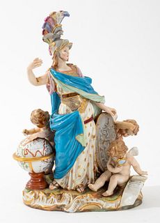 Meissen Minerva Porcelain Sculpture, 19th C.