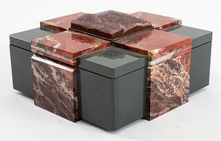 Russian Ural Hardstone Table Box, 20th C.