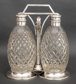 Tiffany & Co. Art Deco Silver & Cut Glass Tantalus