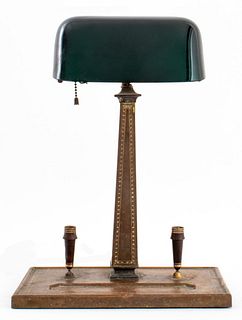 H.G. McFaddin & Co. Emeralite with Inlay Desk Lamp