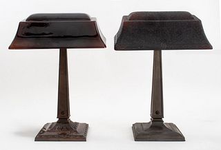 H.G. McFaddin & Co. Emeralite Glass Desk Lamps, 2