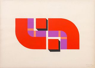 Cesar Paternosto "Complex Unit" Acrylic on Paper
