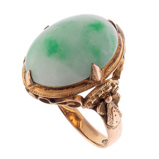 Vintage Jade, 14k Yellow Gold Ring