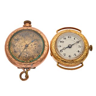 Collection of Two 14k, Gold-Filled Pocket Watches