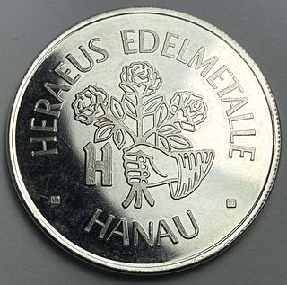Heraeus Edelmetalle Hanau Proof 1 ozt .999 Silver