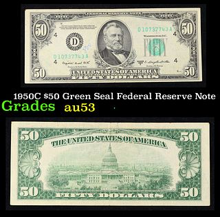 1950C $50 Green Seal Federal Reserve Note Grades Select AU