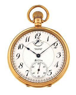 An early 20th century Waltham Premier Maximus in an English gold case