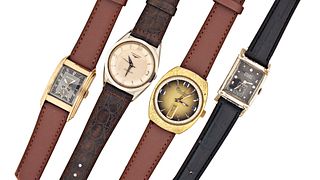 A lot of four wrist watches including Bulova, Lucien Piccard, Gruen and Longines